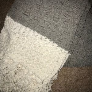 Gray and White Fuzzy Blanket
